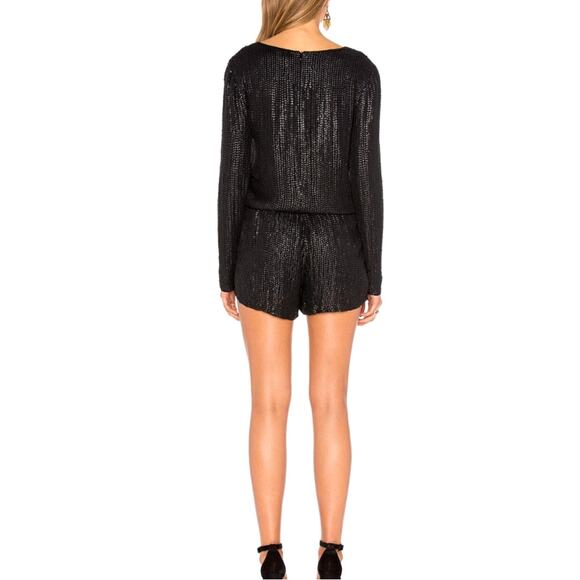 MLV Ramona Embellished Sequined Studded Long Sleeve Romper – Size XS - Black - Picture 3 of 9